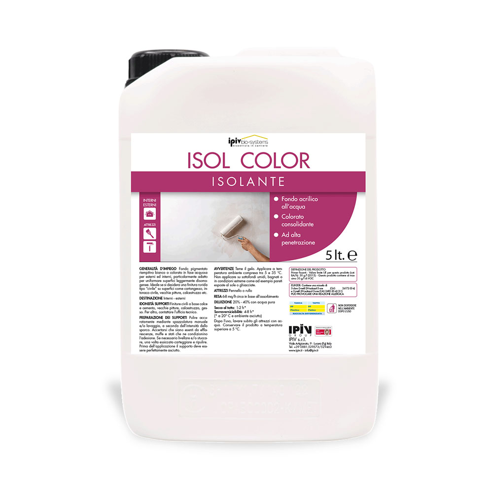 ISOL COLOR PRIMER PIGMENTATO ACRILICO SABBIATO IPIV Group Srl ISOL COLOR PRIMER PIGMENTATO ACRILICO SABBIATO IPIV Group Srl